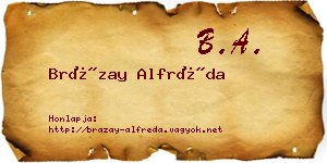 Brázay Alfréda névjegykártya